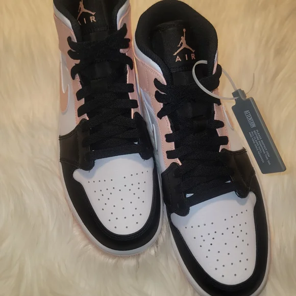 Air Jordans 1 Mid Crimson Tint/White-Black Size 8 Men